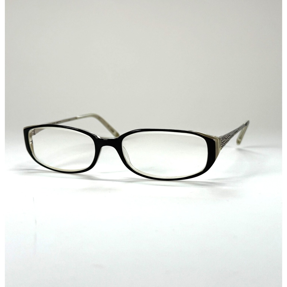 ELLEN TRACY Vitreous Black Laminate Eyeglasses Frame Only 52-17-135 Full Rim